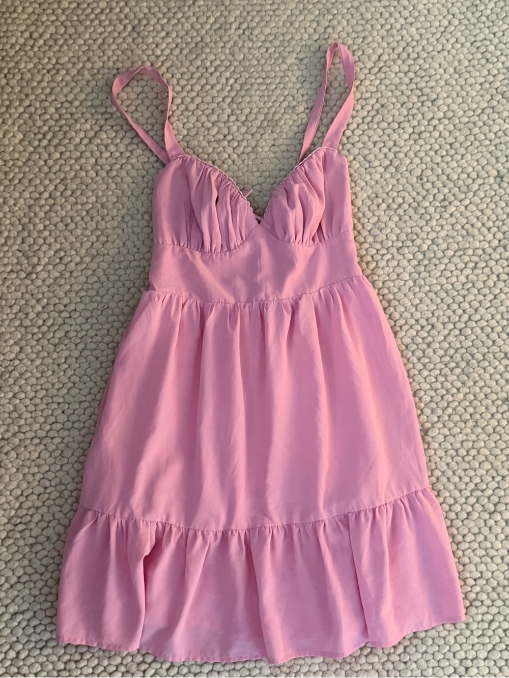 Princess Polly Pink Ruffle-Hem Slip Mini Dress
